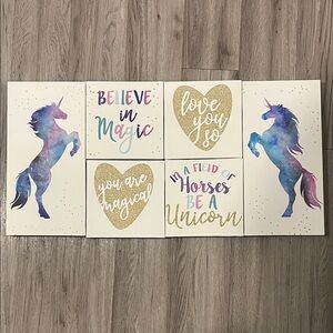 Unicorn Magic Wall Art Set - Multicolor